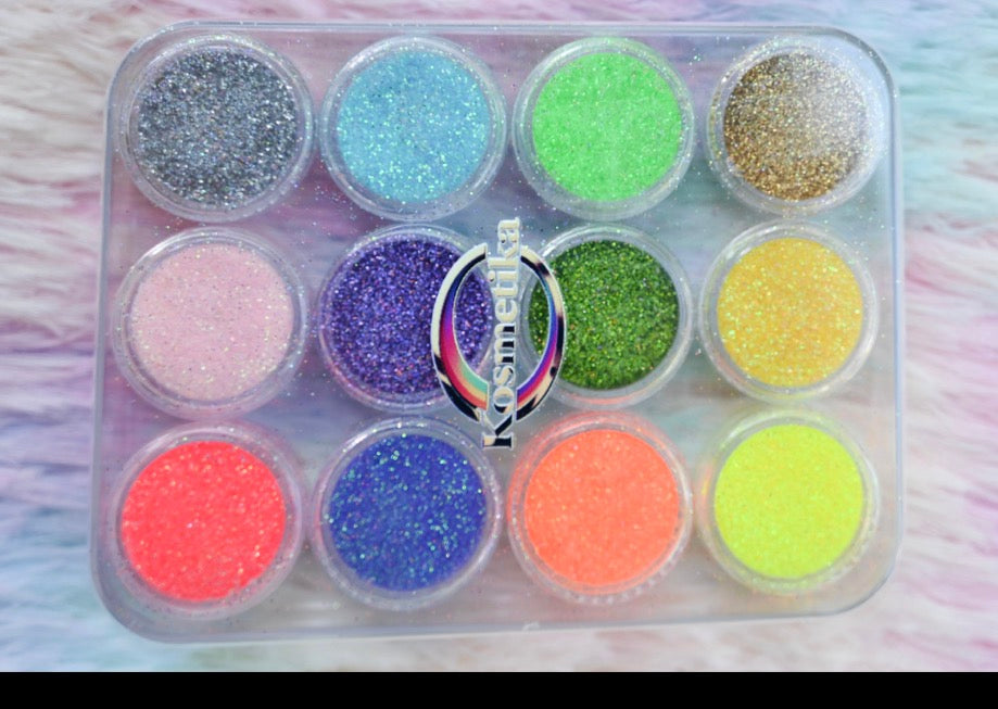 Neon glitter tattoos Pallet and adhesive