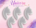 Five unicorn sponges